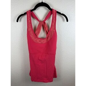Lucy Activewear‎ Tank Top Women Medium Pink Stretch Built In Bra Athleisure